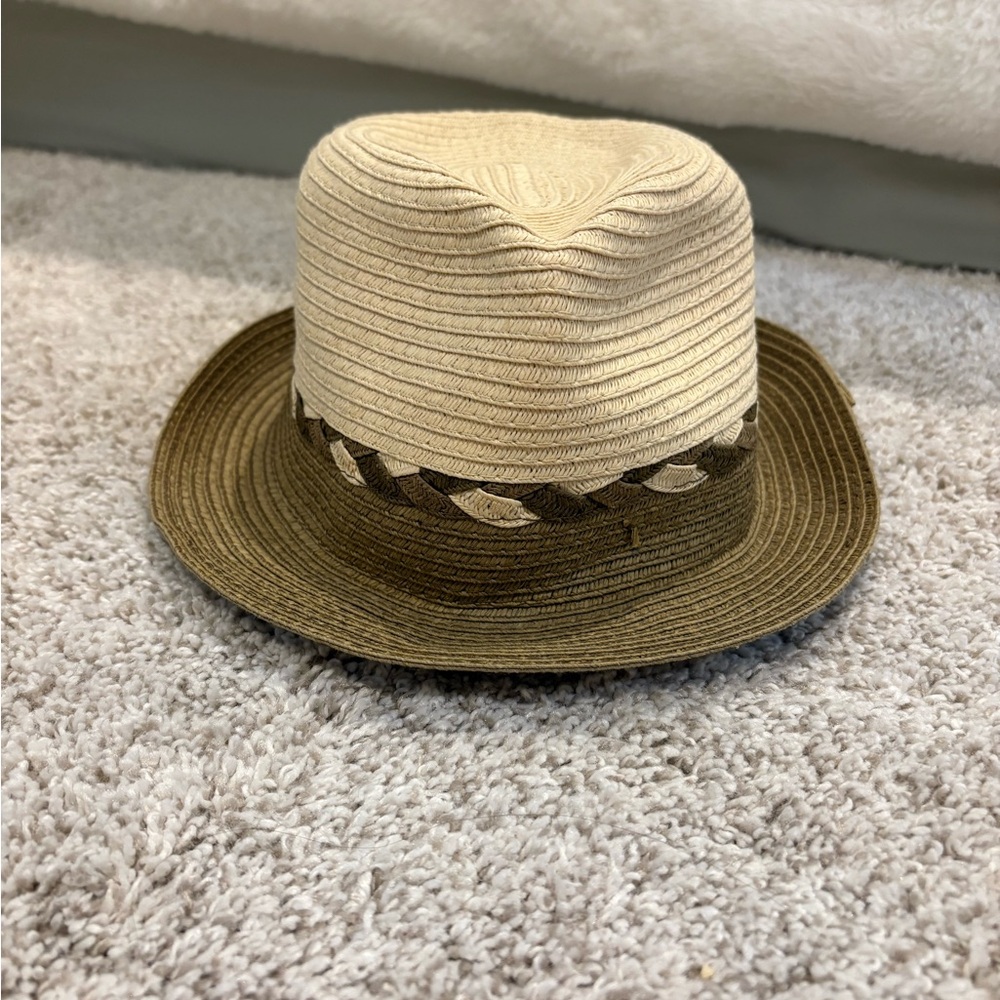 Banana Republic Brown and Tan Fedora Hat